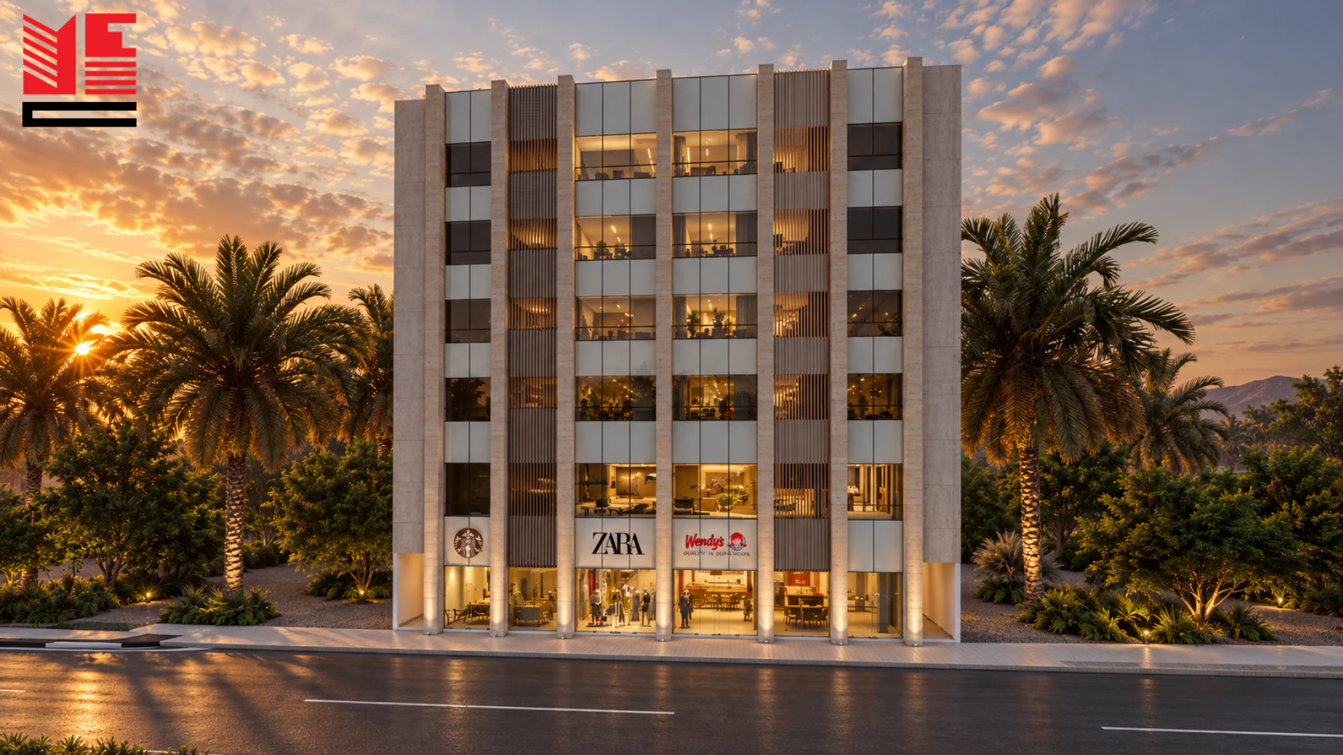 Commercial Building with a Vertical Facade &mdash; project view 1