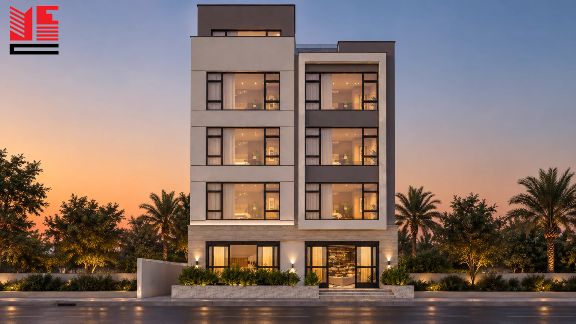 Commercial Building with Framed Windows — project view 2
