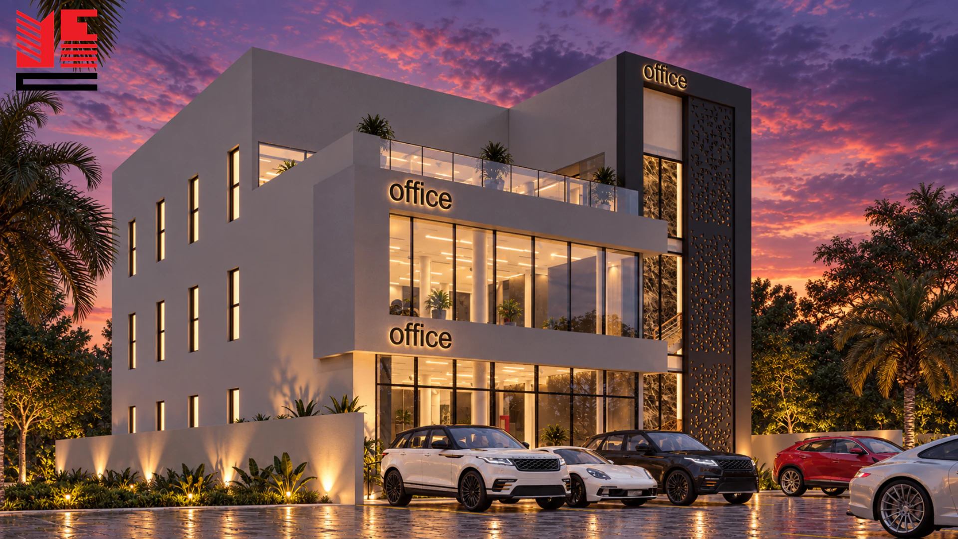 Office Building with a Framed Facade &mdash; project view 1