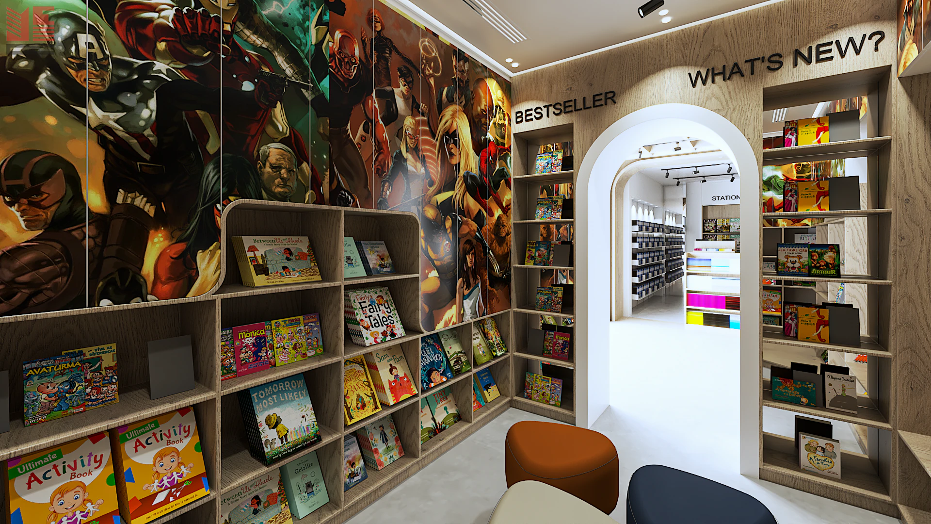Book & Stationery Shop Interiors — project view 11