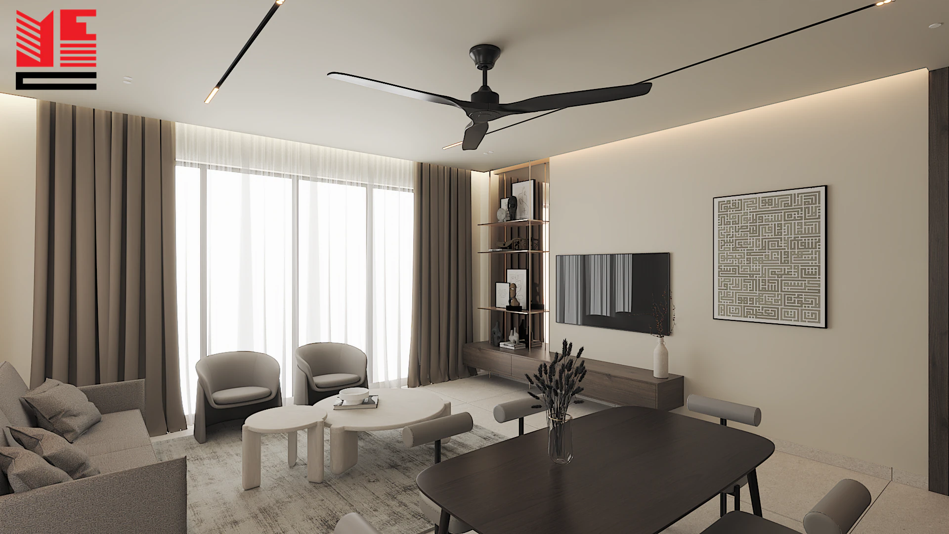Residence Interiors in Warm Neutral Tones — project view 19