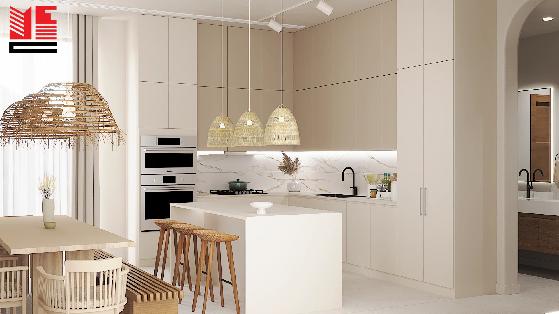 Residence Interiors with Soft Arches — project view 4