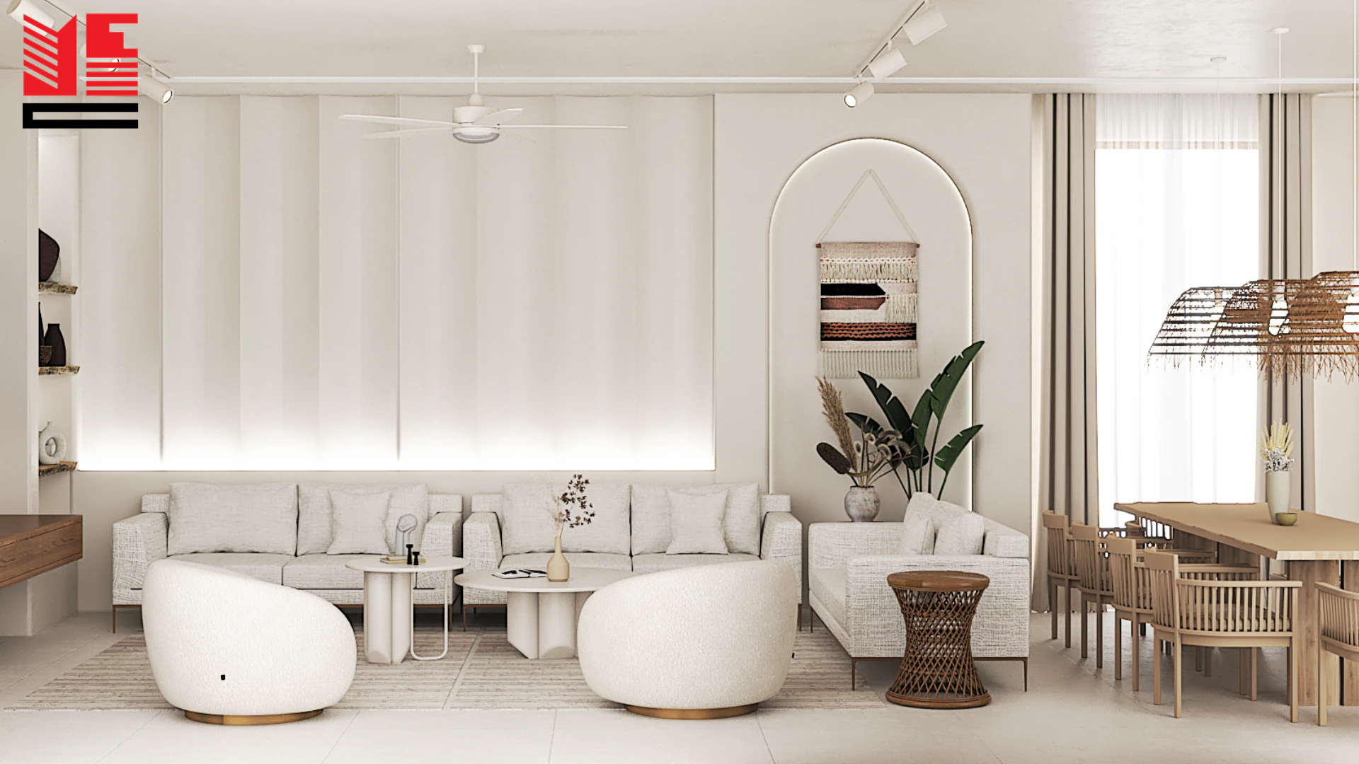 Residence Interiors with Soft Arches — project view 1