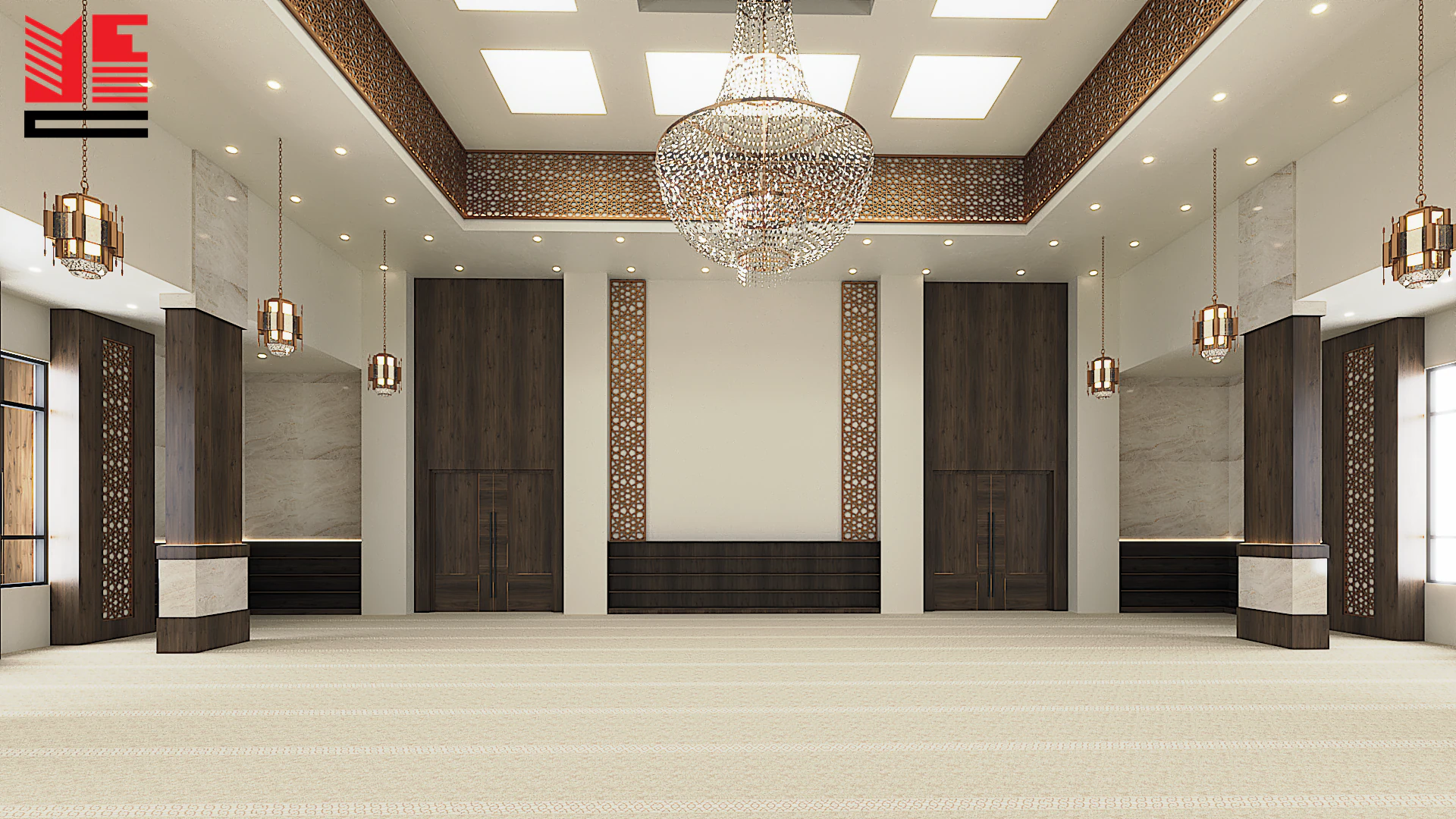Mosque Interiors with a Decorative Ceiling — project view 4
