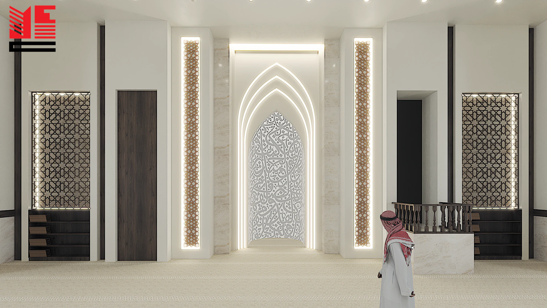 Mosque Interiors with a Decorative Ceiling — project view 3