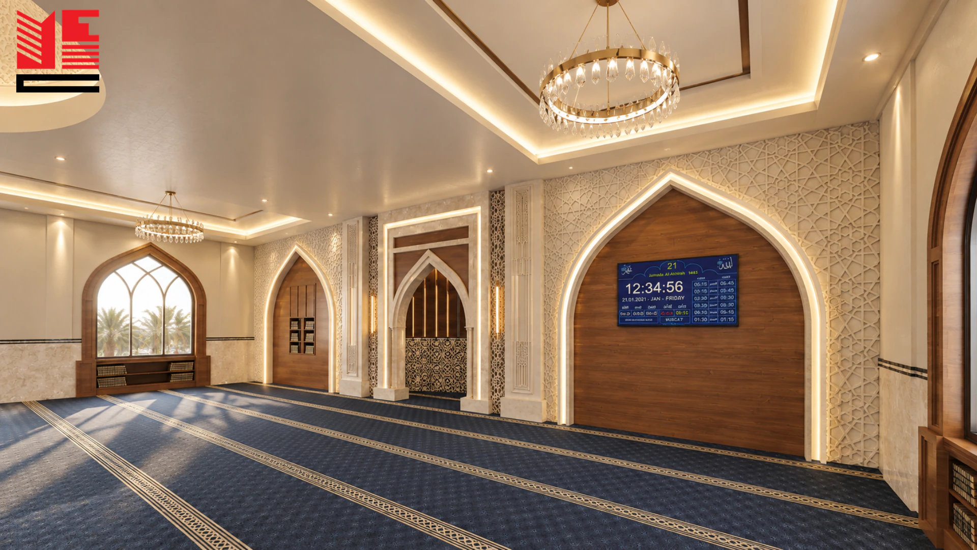 Mosque Interiors with Arched Details — project view 2