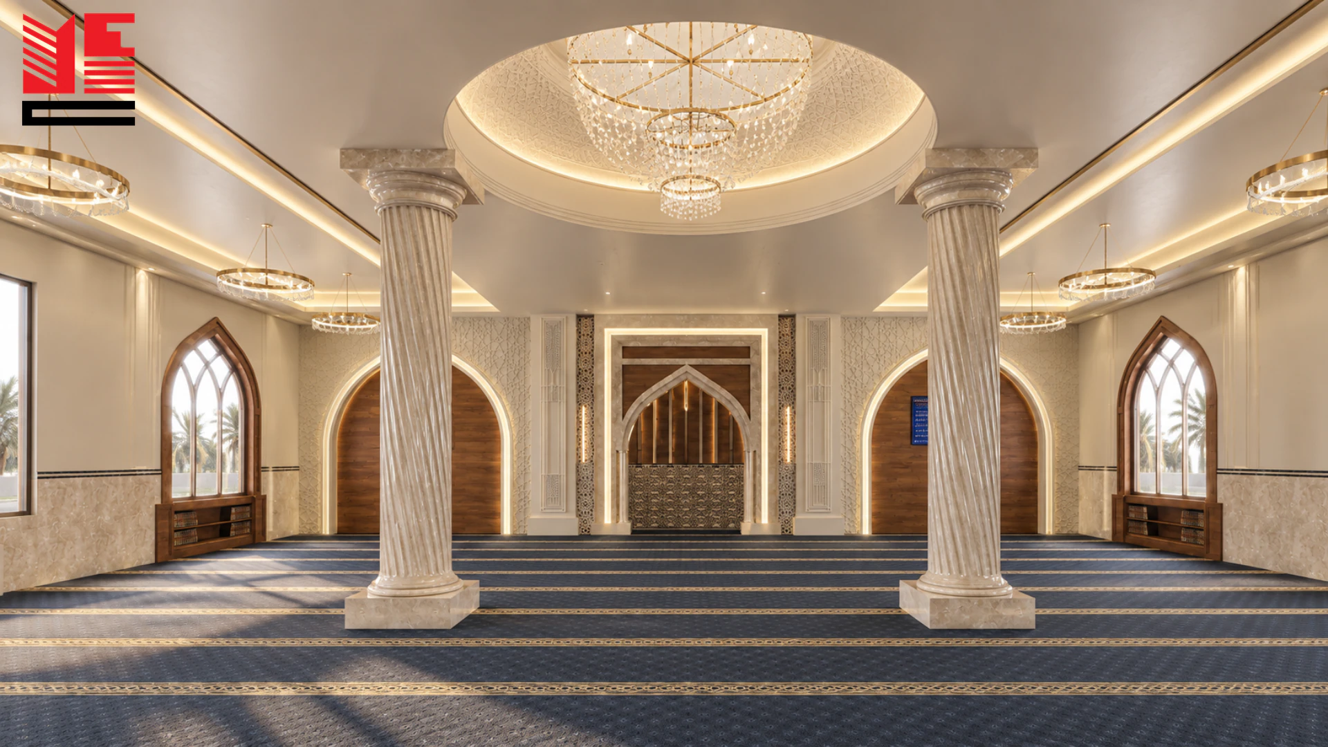 Mosque Interiors with Arched Details &mdash; project view 1