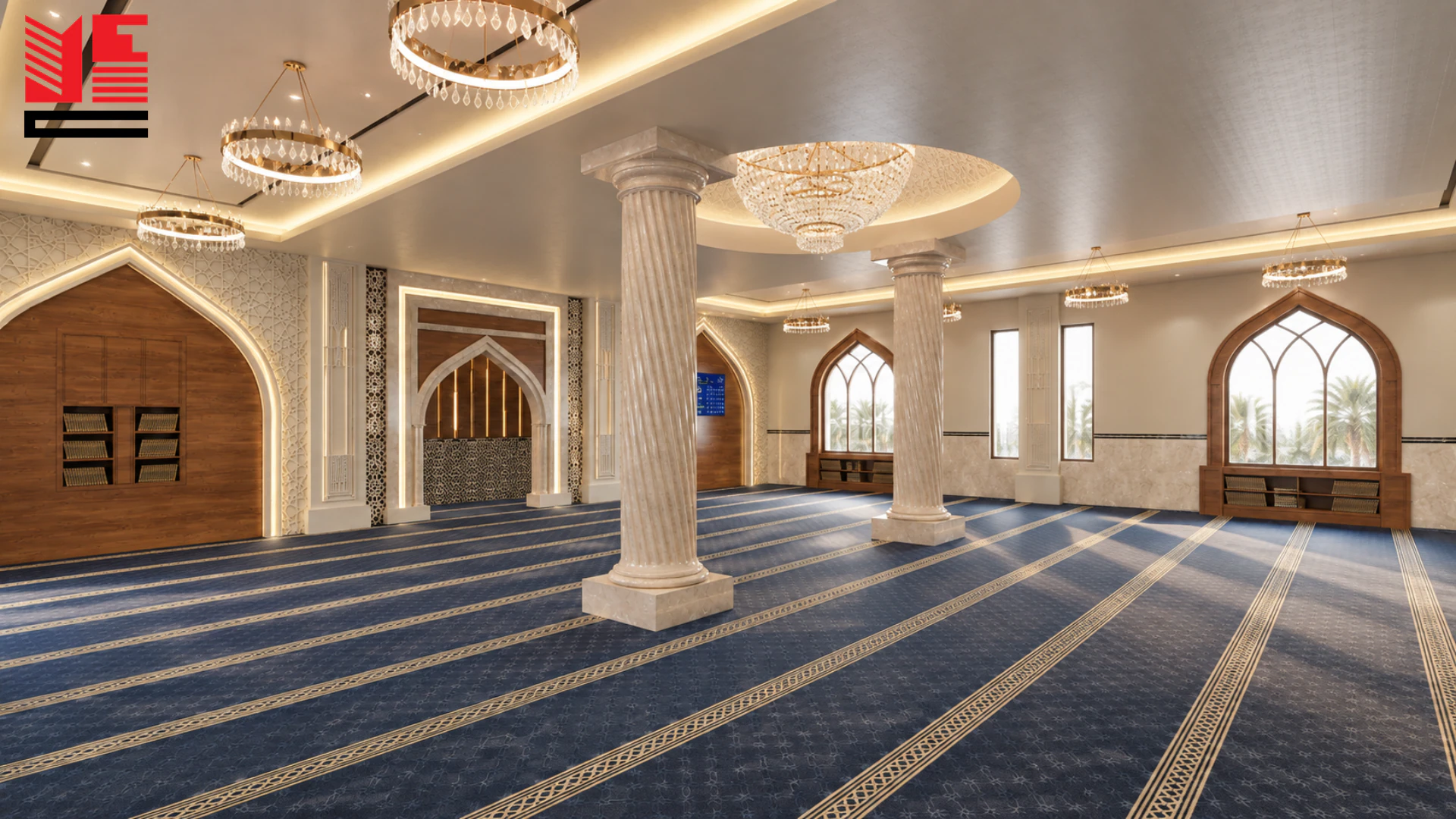 Mosque Interiors with Arched Details — project view 3