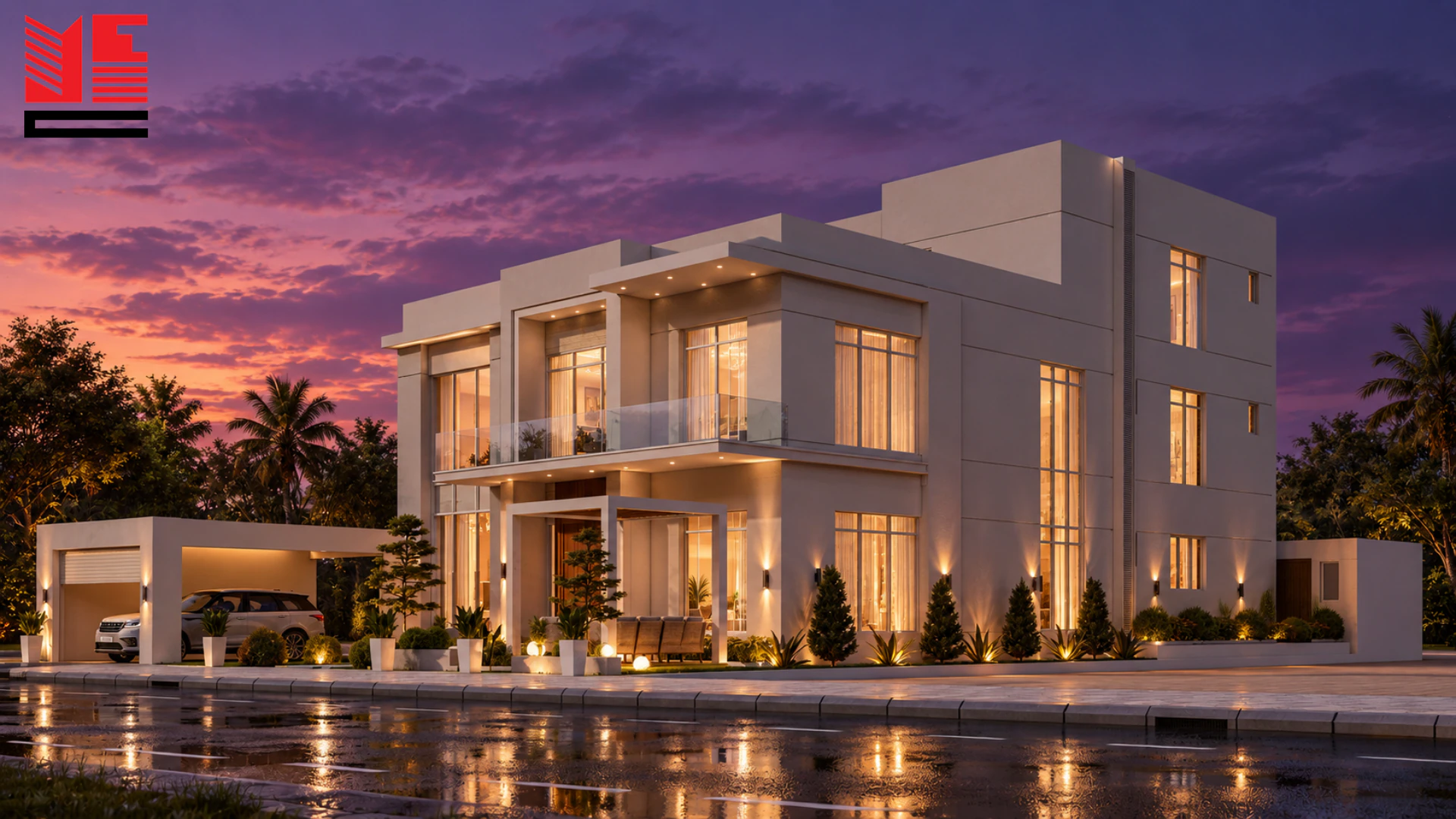 Modern Villa with a Corner Balcony &mdash; project view 1