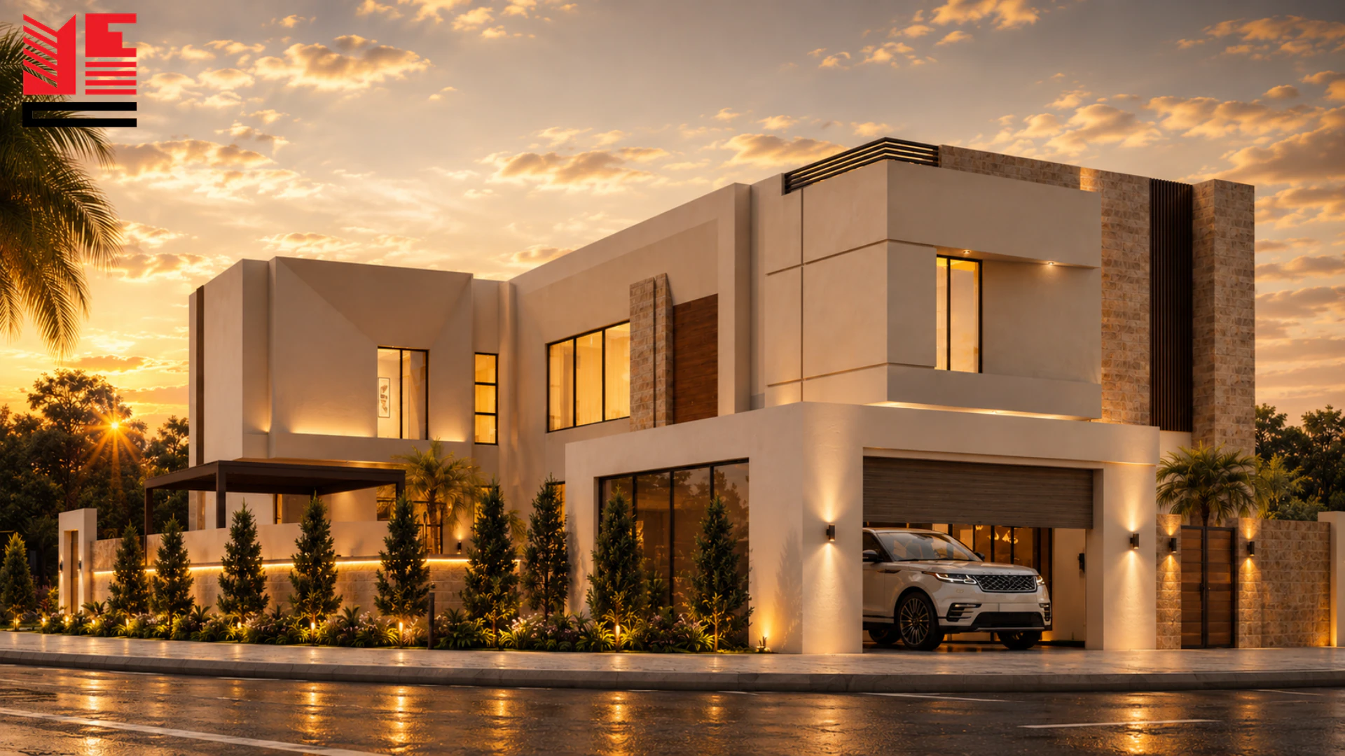 Modern Villa with a Covered Entrance &mdash; project view 1