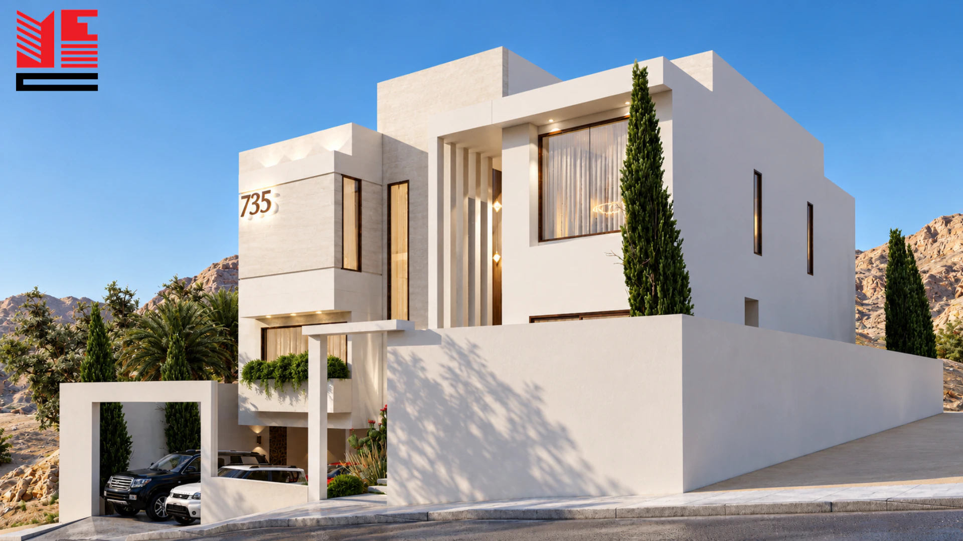 Modern Villa with a Deep Entrance Frame — project view 2