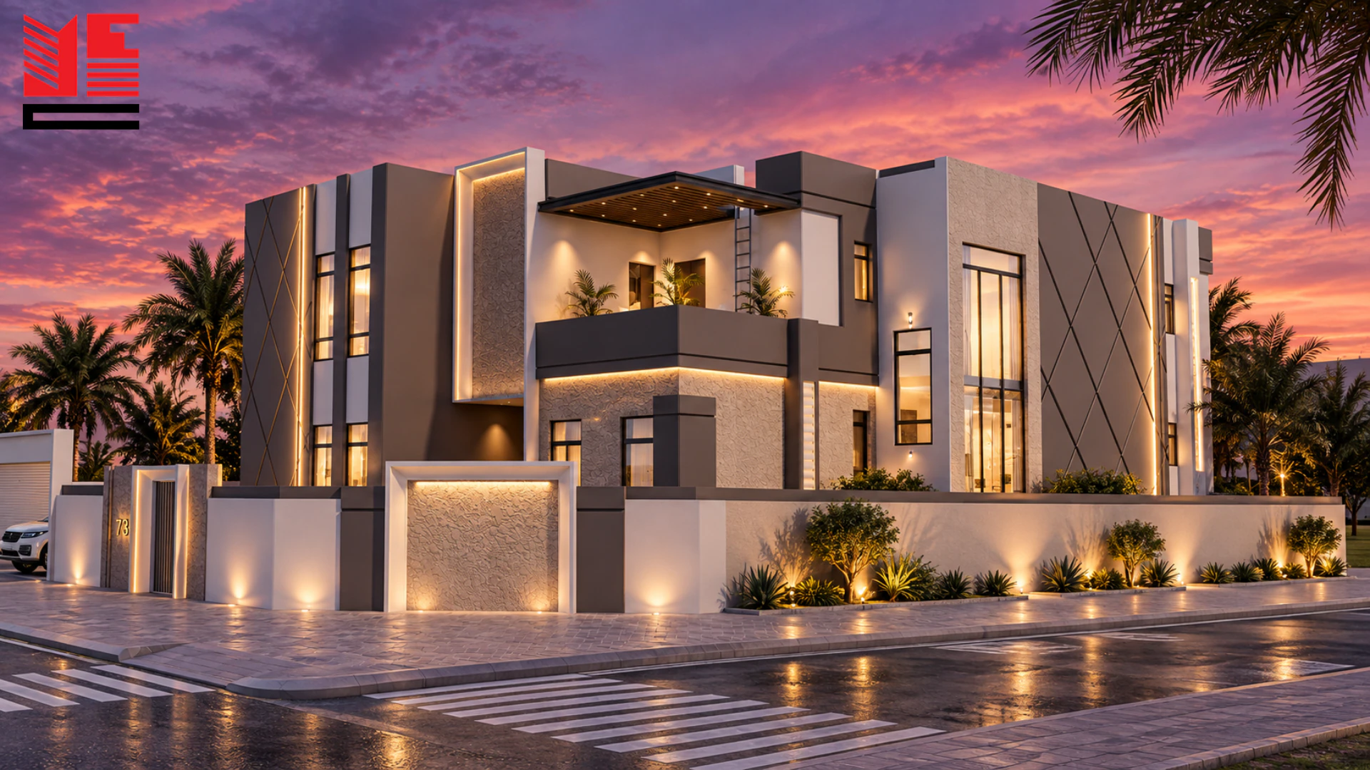 Modern Villa with a Framed Balcony &mdash; project view 1