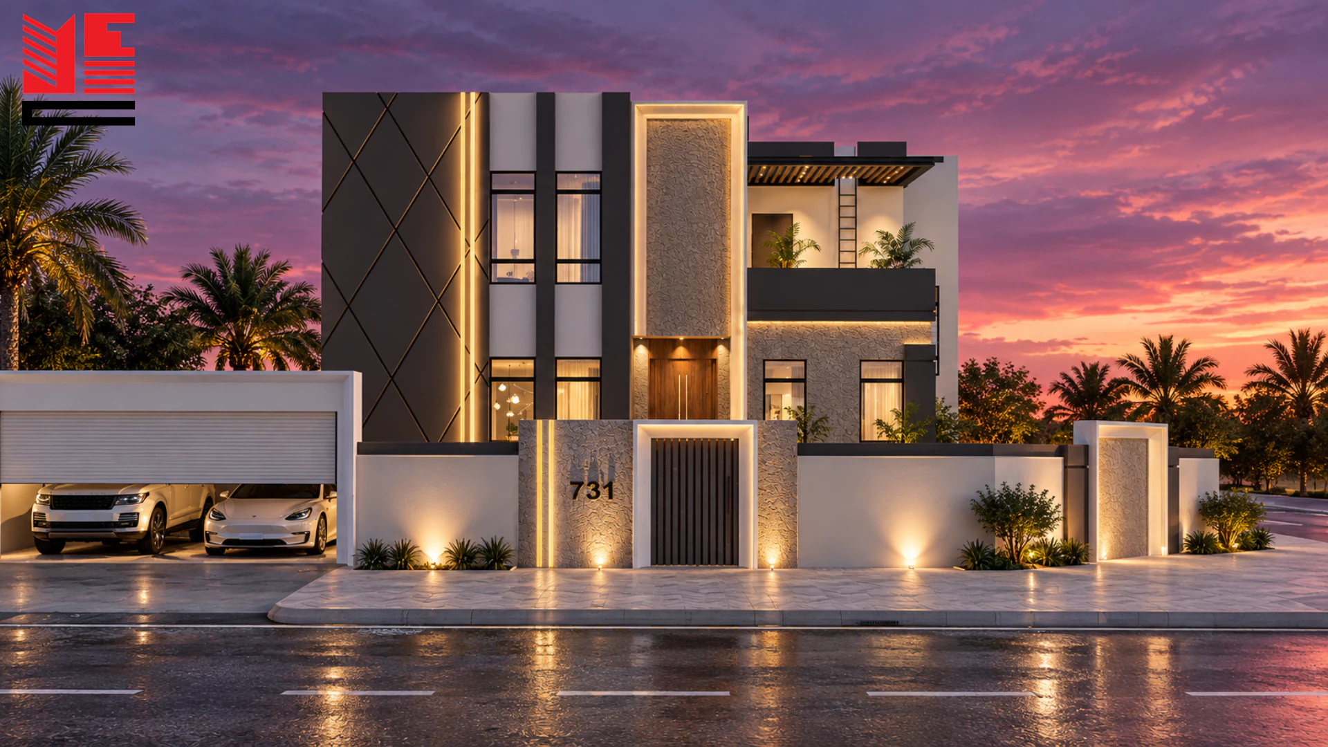 Modern Villa with a Framed Balcony — project view 2