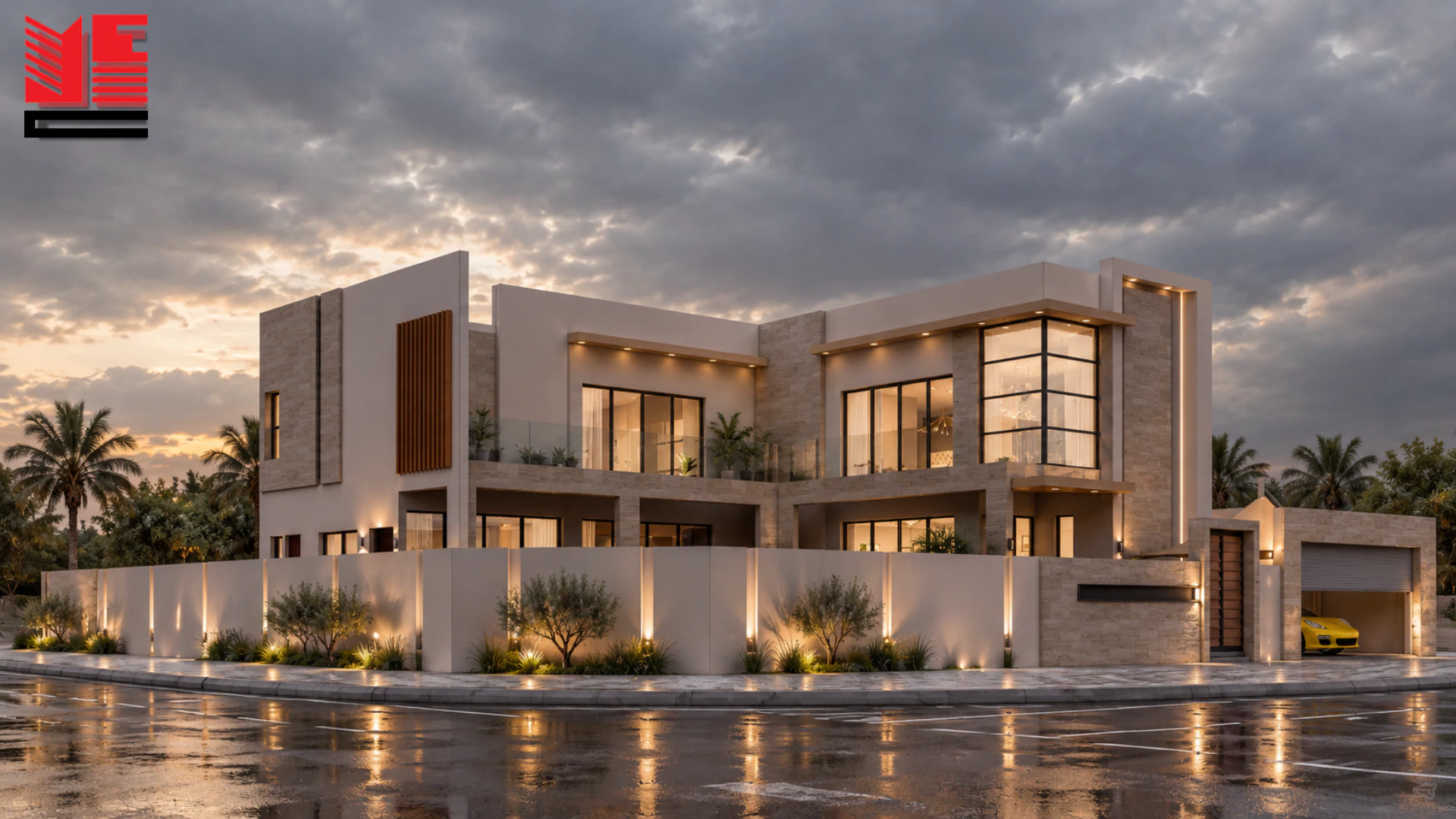 Modern Villa with a Tall Entrance Volume — project view 2