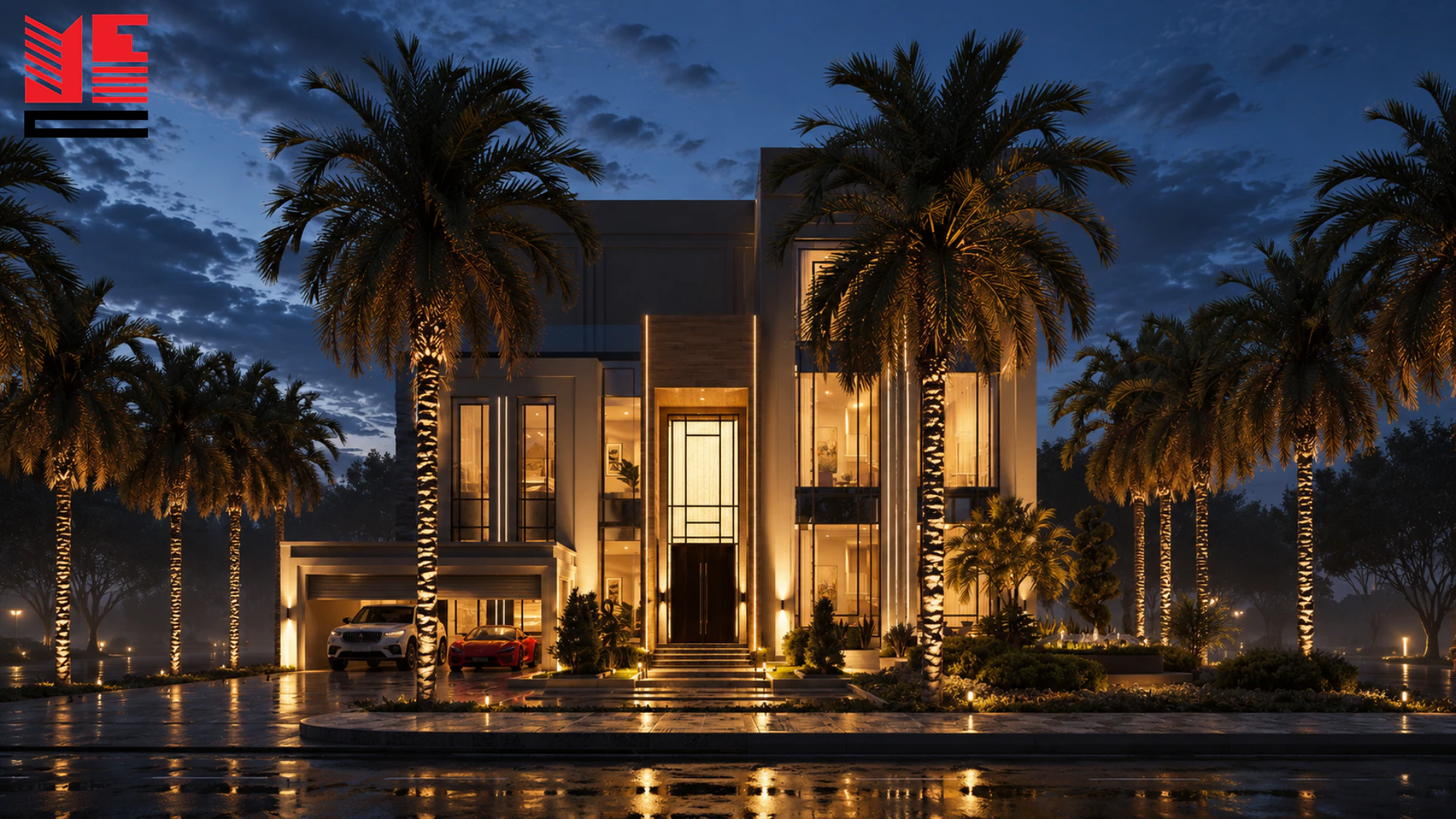 Modern Villa with an Illuminated Entrance — project view 2