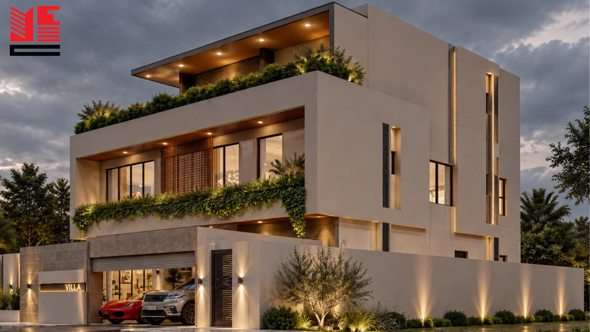 Modern Villa with Planted Balconies — project view 2