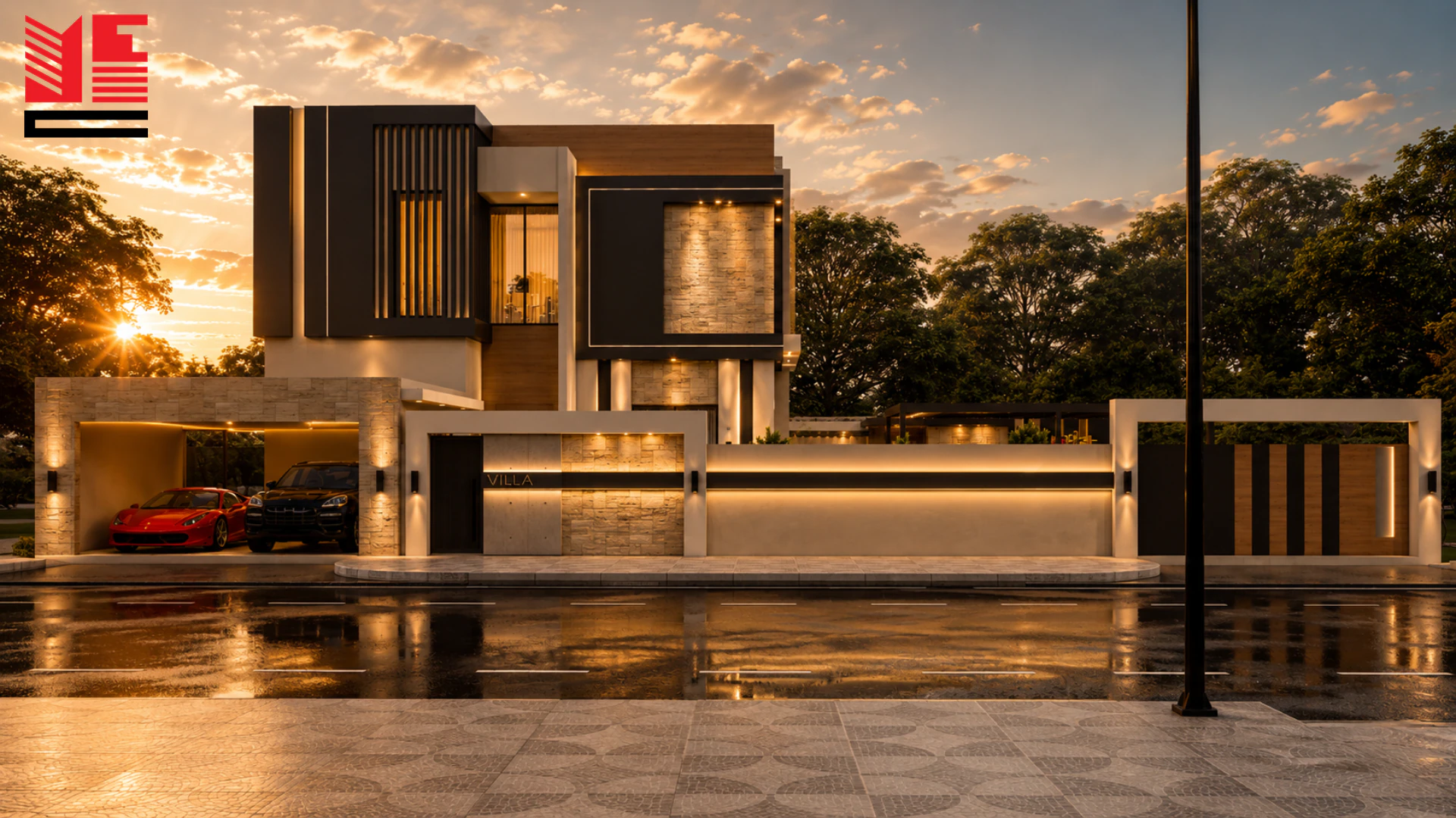 Modern Villa with Stone-Tone Cladding &mdash; project view 1