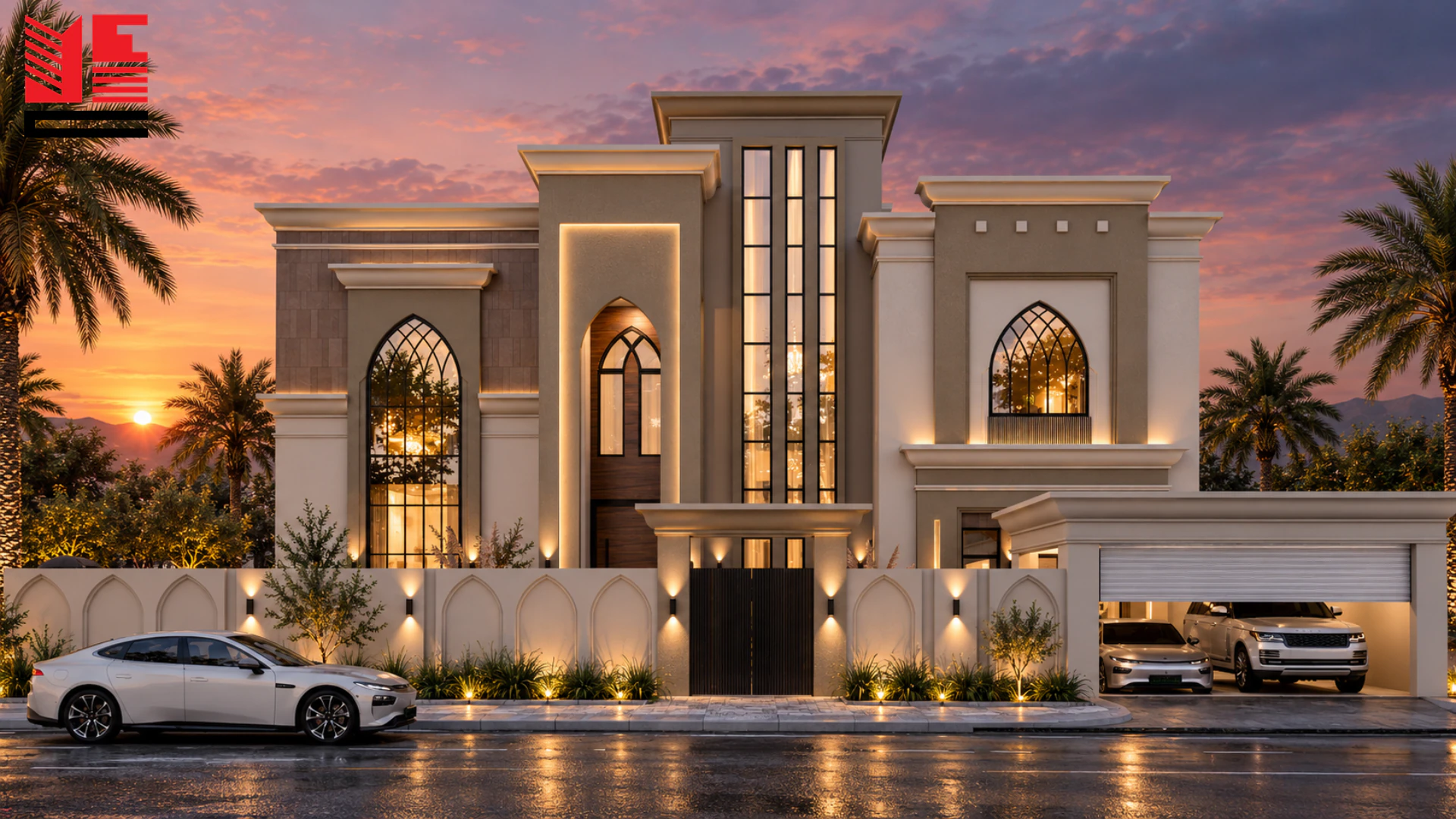 Traditional Villa with an Arched Entrance &mdash; project view 1